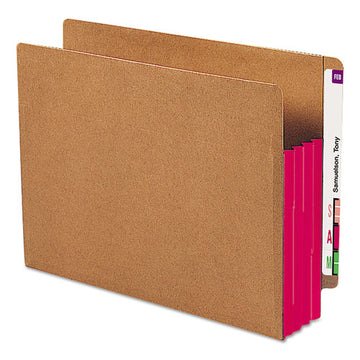 Smead® Redrope Drop-front End Tab File Pockets With Fully Lined Colored Gussets, 3.5" Expansion, Letter Size, Redrope-red, 10-box freeshipping - TVN Wholesale